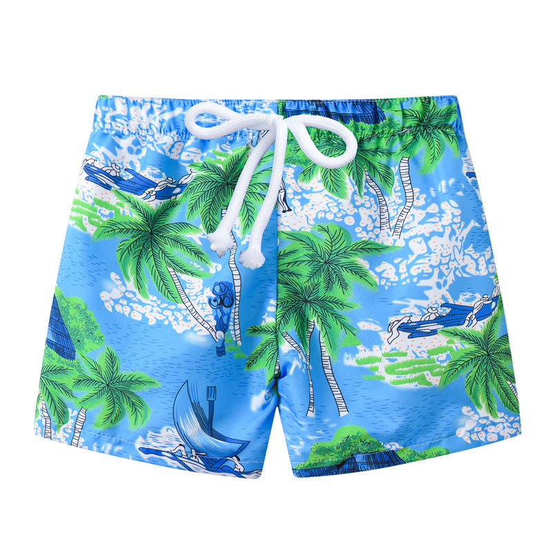 Summer Kids Boy Swimwear Fashion Striped Print Holiday Swimsuit