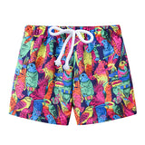 Summer Kids Boy Swimwear Fashion Striped Print Holiday Swimsuit