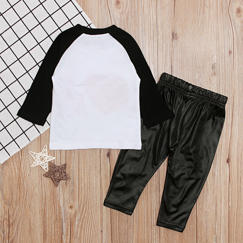 Baby Girl Valentine's Day Long Sleeve Heart-shaped 2 Pcs Sets