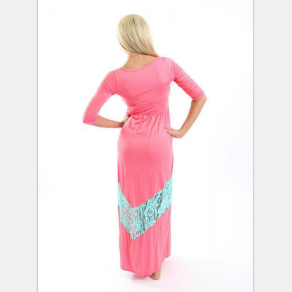 Family Matching Solid Color Parent-child Dress