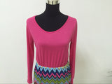 Family Matching Long-sleeved Wave Print Parent-child Dress