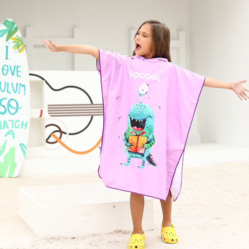 Kids Quick Drying Bathrobe Printing Absorbent Towel Pajamas
