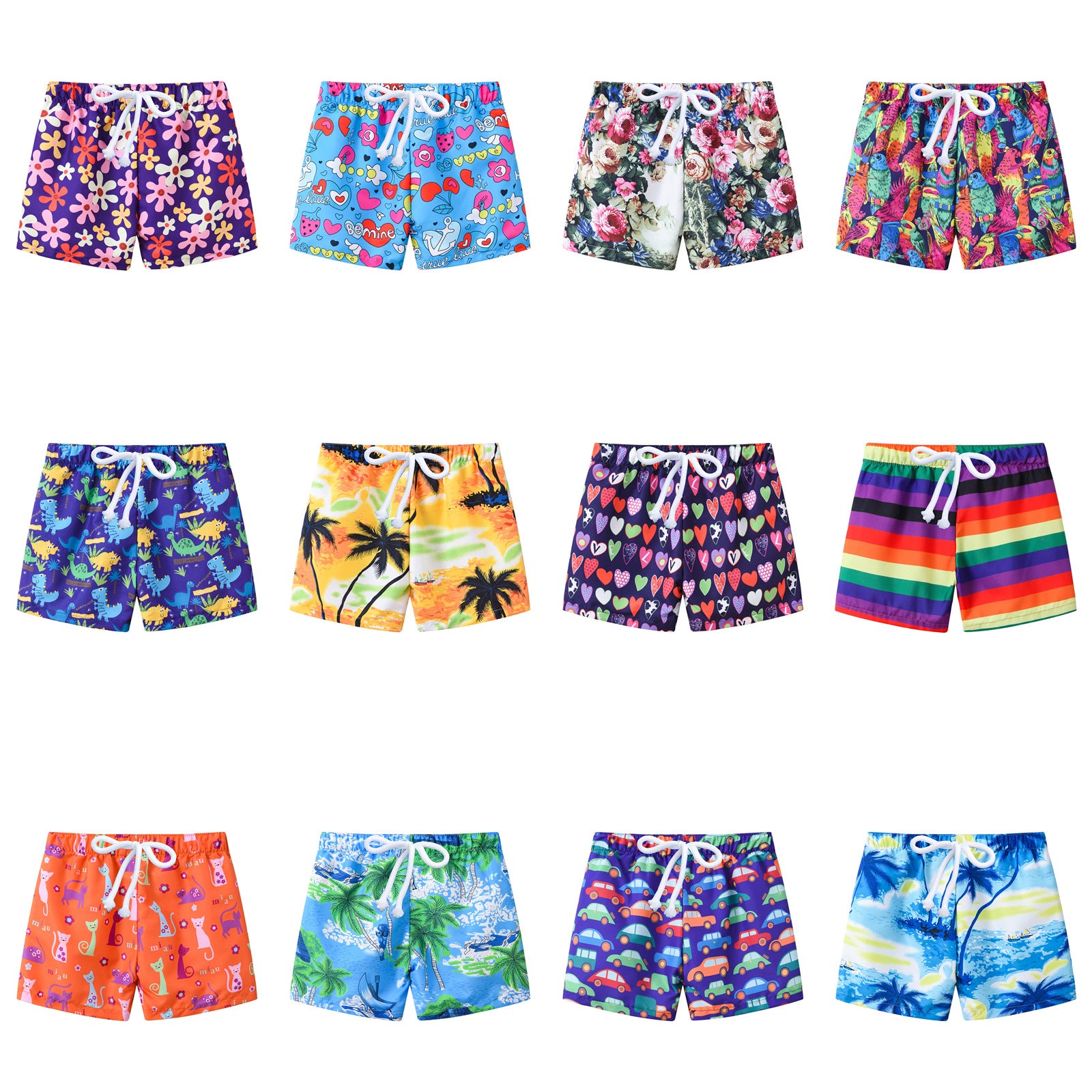 Summer Kids Boy Swimwear Fashion Striped Print Holiday Swimsuit
