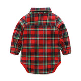 Baby Boy Set suits Red Plaid Long-sleeved Christmas 2 Pcs