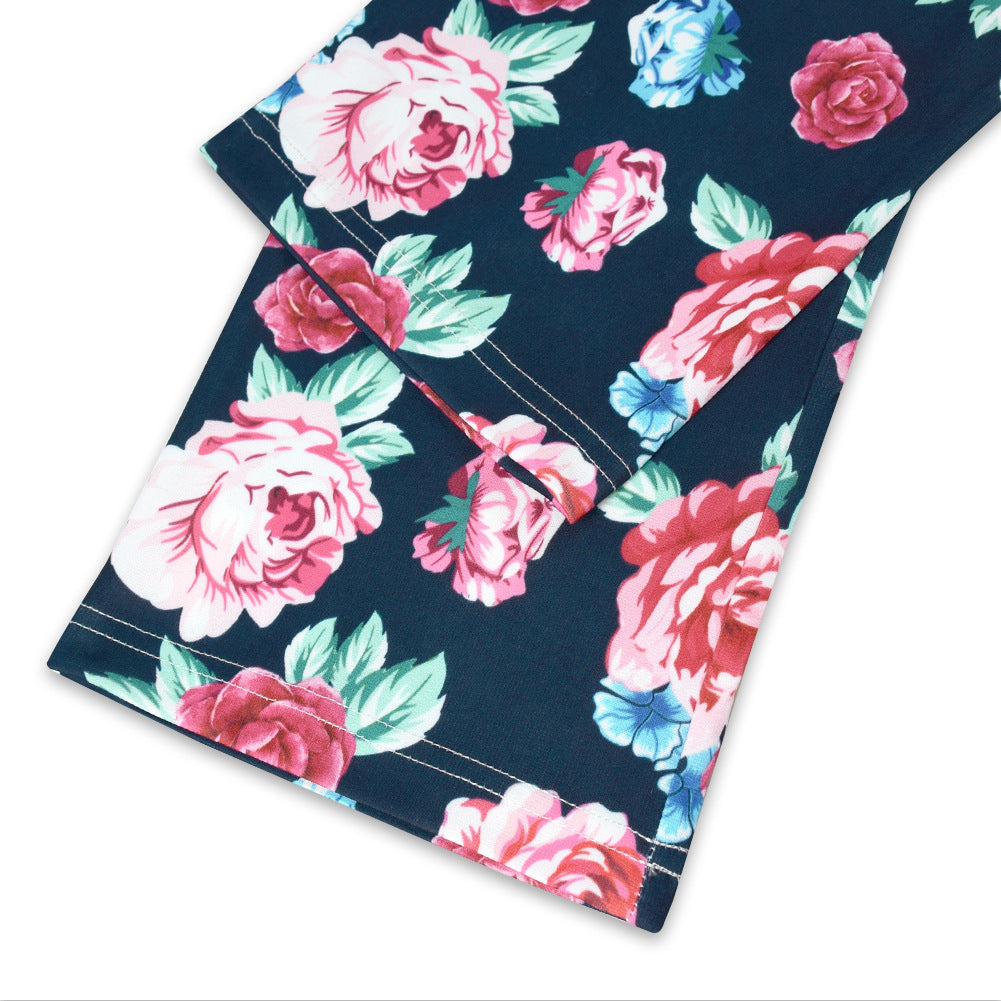 Family Spring Parent-child One-piece Printed Overalls Pants Dress