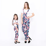 Family Spring Parent-child One-piece Printed Overalls Pants Dress
