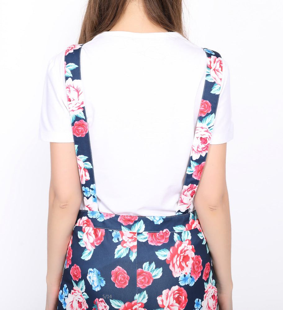 Family Spring Parent-child One-piece Printed Overalls Pants Dress