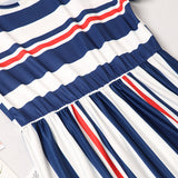 Family Matching Mother-daughter Dress Spring Stripe Stitching Dress