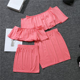 Family Matching Mother-daughter Solid Flounces Dresses