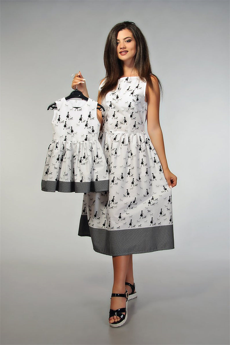 Family Matching Mother-daughter Sundress Summer Sleeveless Dresses