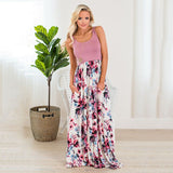 Family Matching Mother Daughter Dress Vest Printed  Long Summer Dress
