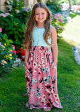 Family Matching Mother Daughter Dress Vest Printed  Long Summer Dress