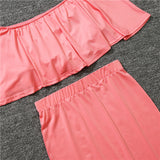 Family Matching Mother-daughter Solid Flounces Dresses