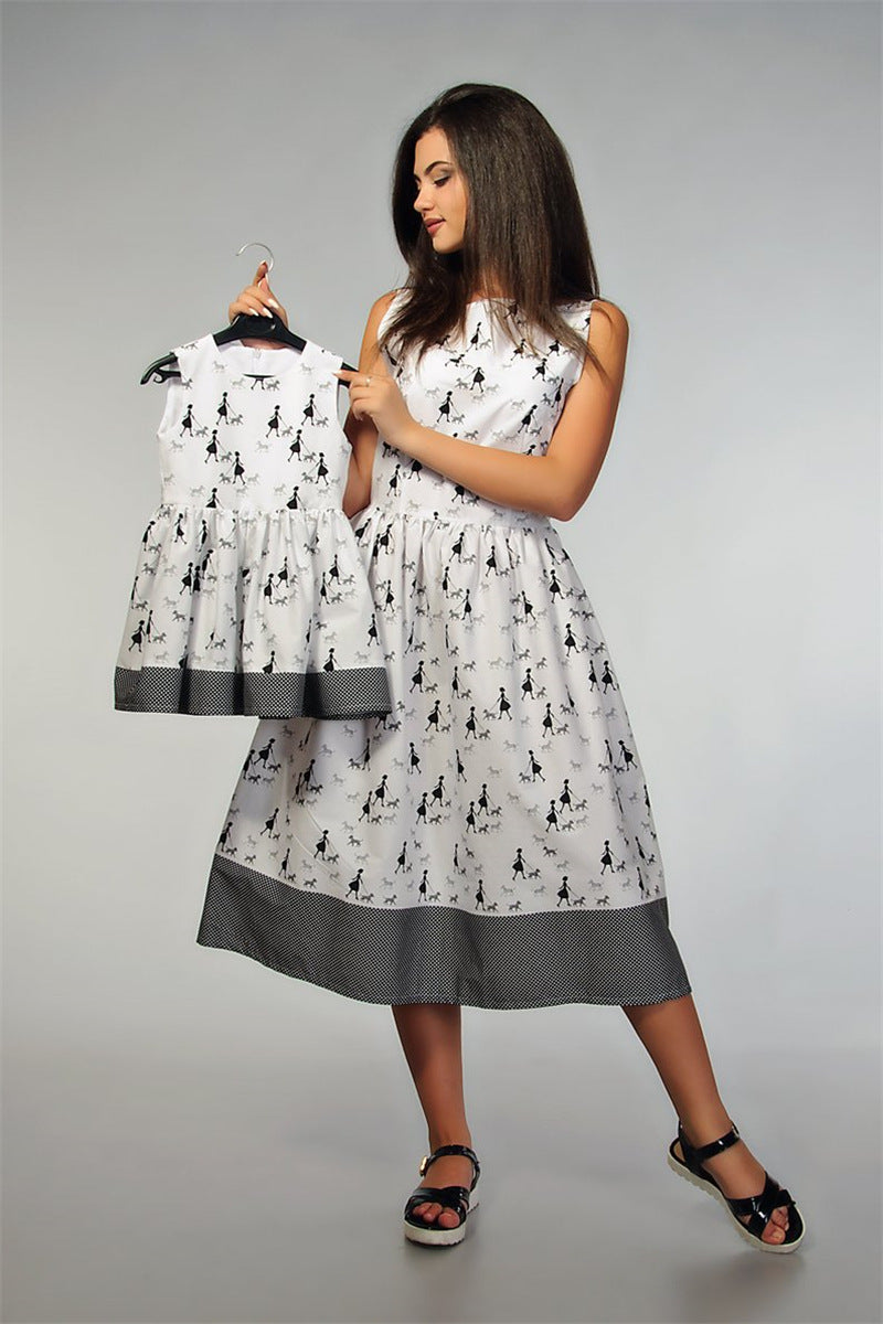 Family Matching Mother-daughter Sundress Summer Sleeveless Dresses