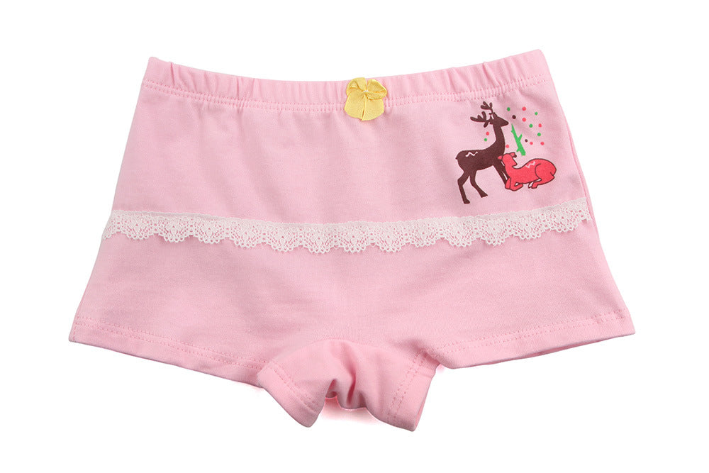 Kid Girl Cartoon Pattern Cotton Softwear Briefs Underwear 5 Packs