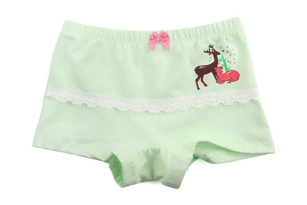 Kid Girl Cartoon Pattern Cotton Softwear Briefs Underwear 5 Packs