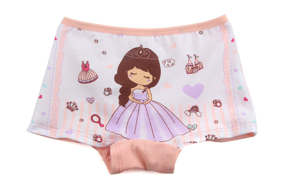 Kid Girl Cartoon Pattern Cotton Softwear Briefs Underwear 5 Packs