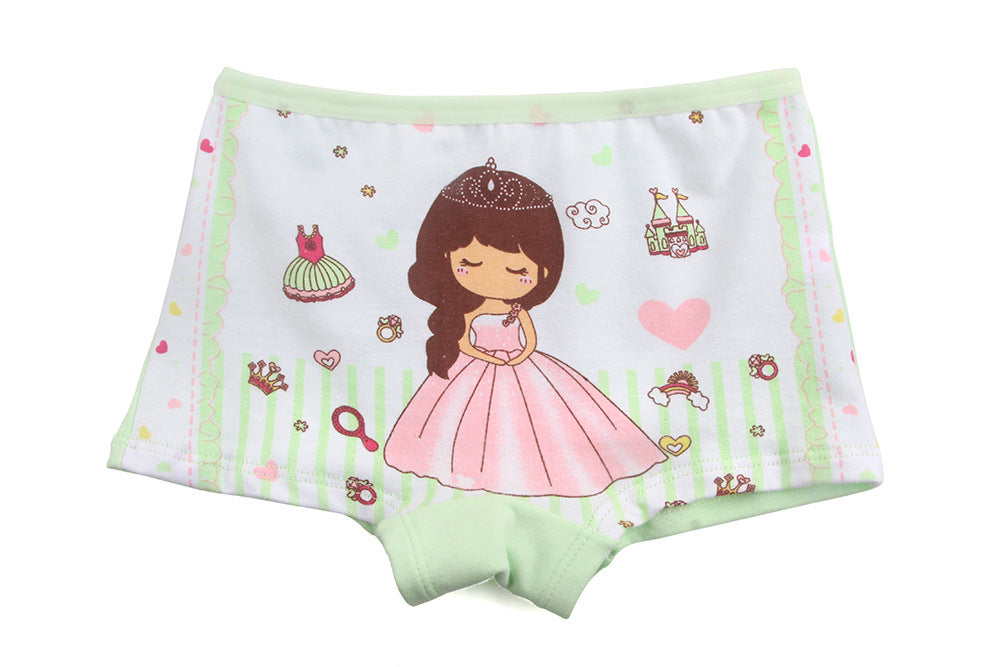 Kid Girl Cartoon Pattern Cotton Softwear Briefs Underwear 5 Packs