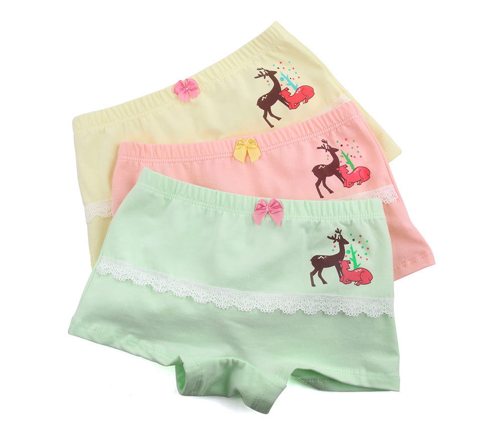 Kid Girl Cartoon Pattern Cotton Softwear Briefs Underwear 5 Packs