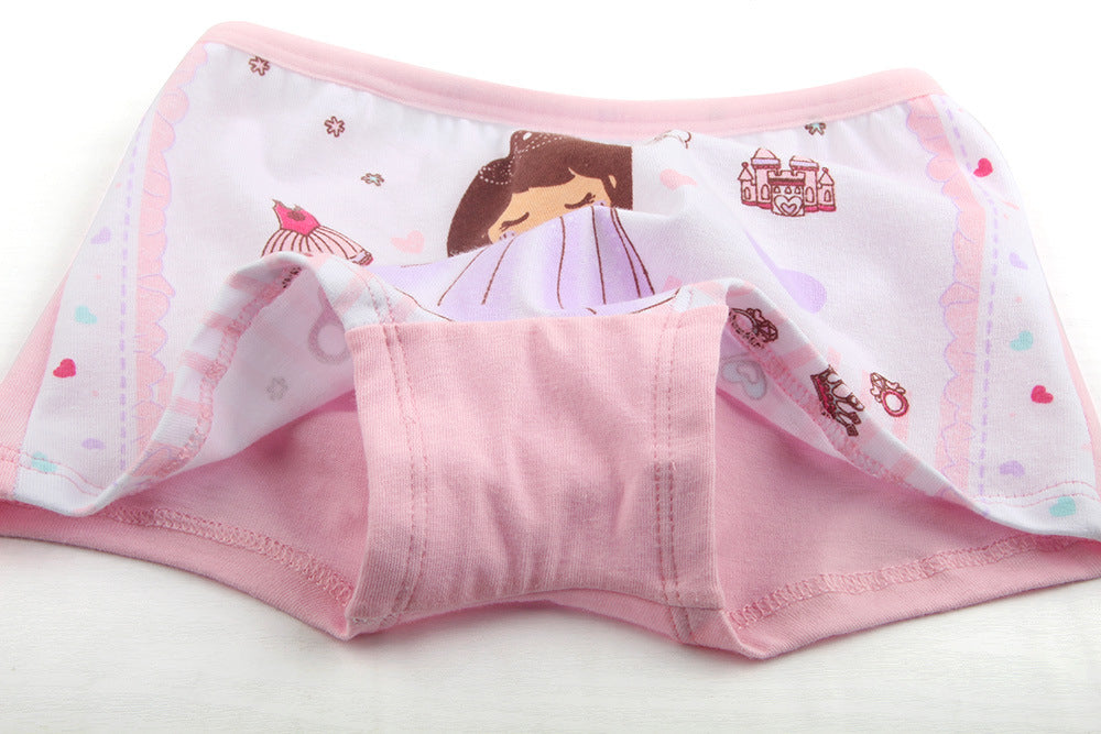 Kid Girl Cartoon Pattern Cotton Softwear Briefs Underwear 5 Packs