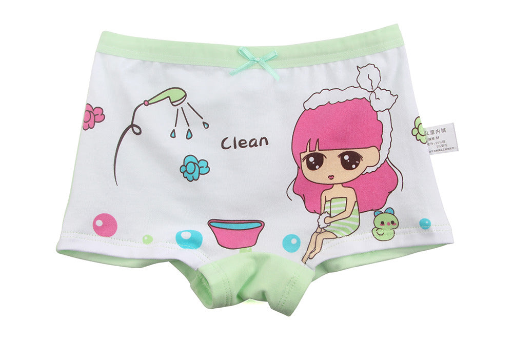 Kid Girl Cartoon Pattern Cotton Softwear Briefs Underwear 5 Packs