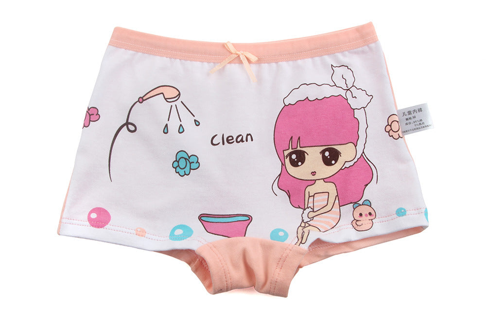 Kid Girl Cartoon Pattern Cotton Softwear Briefs Underwear 5 Packs