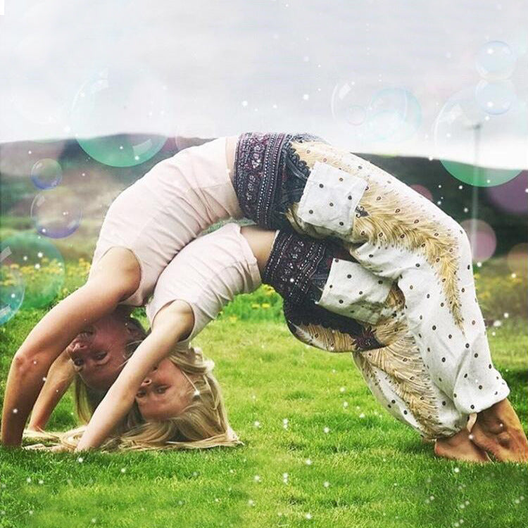 Family Matching Loose Dance Digital Printed Suit Yoga Pants