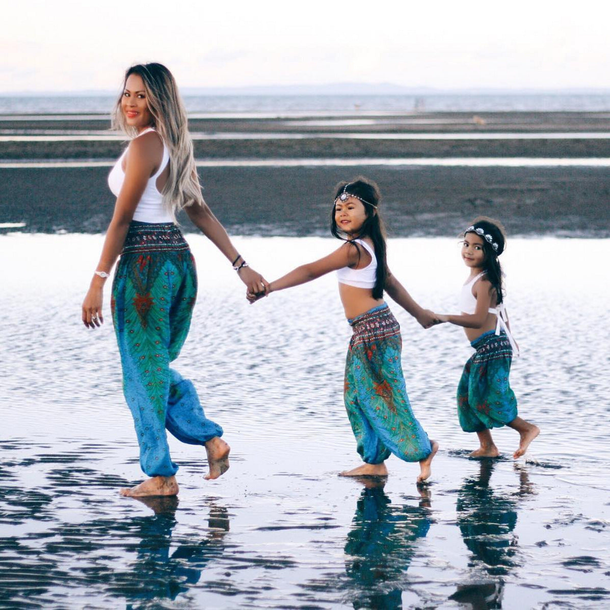 Family Matching Loose Dance Digital Printed Suit Yoga Pants