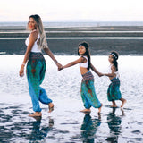 Family Matching Loose Dance Digital Printed Suit Yoga Pants