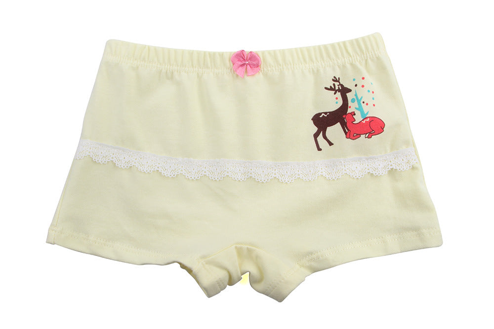 Kid Girl Cartoon Pattern Cotton Softwear Briefs Underwear 5 Packs