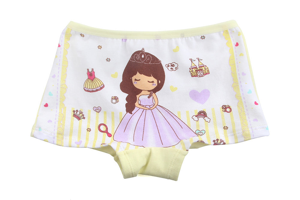 Kid Girl Cartoon Pattern Cotton Softwear Briefs Underwear 5 Packs