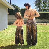 Family Matching Loose Dance Digital Printed Suit Yoga Pants