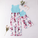 Family Matching Mother Daughter Dress Vest Printed  Long Summer Dress