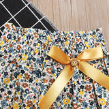 Kid Baby Girl Suit Flying Sleeve Bowknot Floral 2 Pcs Sets