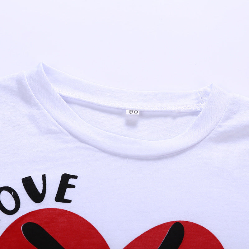 Boys Sets Outfit Love Heart Valentine Plaid 2 Pcs