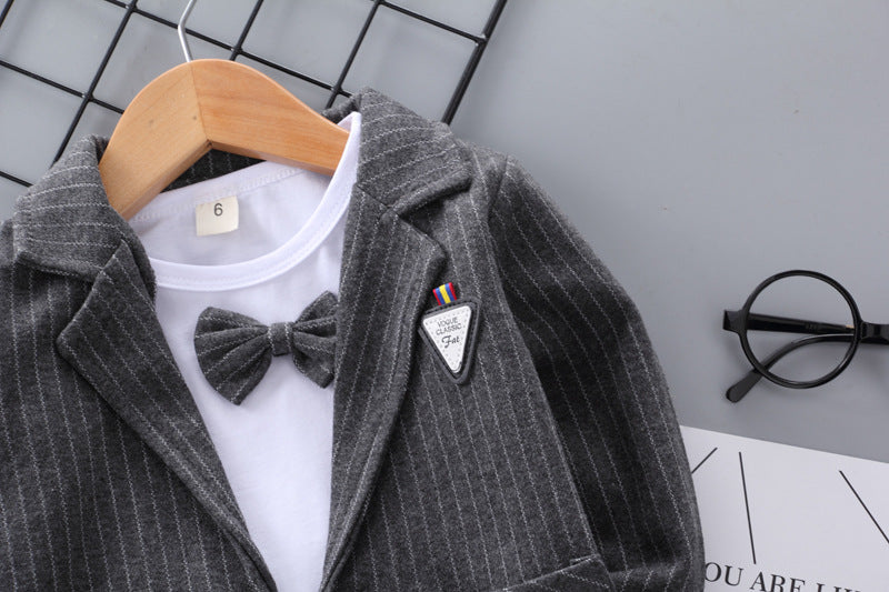 Kid Baby Boys Suit Spring Plaid Wedding 3 Pcs Sets