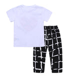 Boys Sets Outfit Love Heart Valentine Plaid 2 Pcs