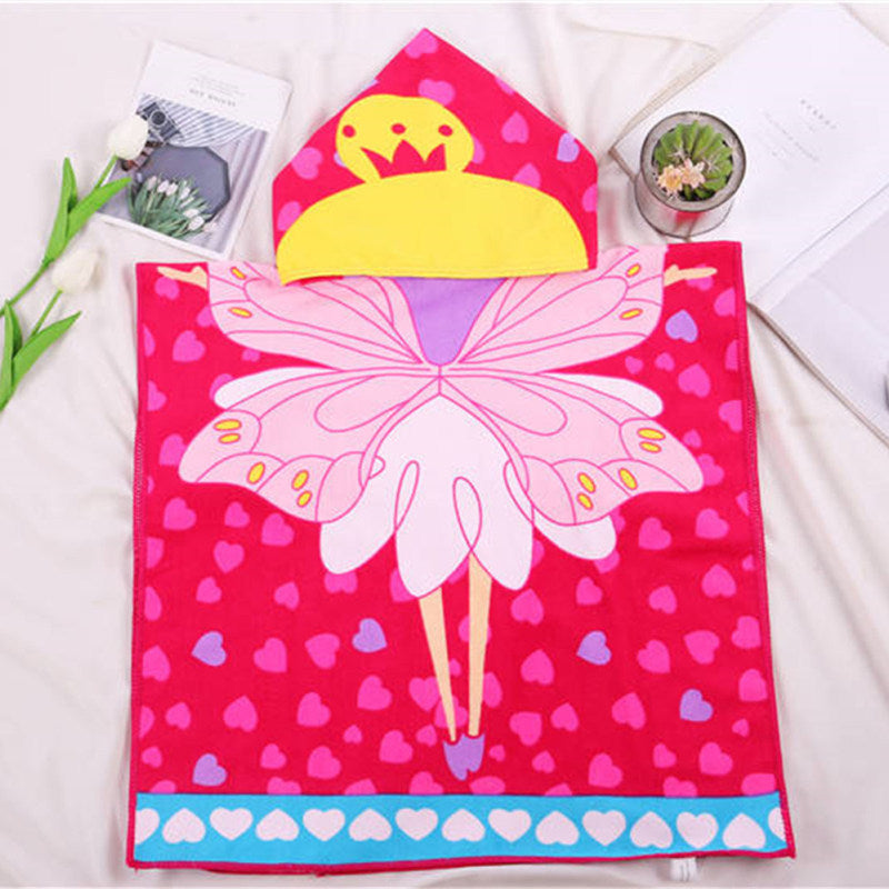 Kid Baby Cartoon Bath Towel Microfiber Hooded Beach Towel Pajamas