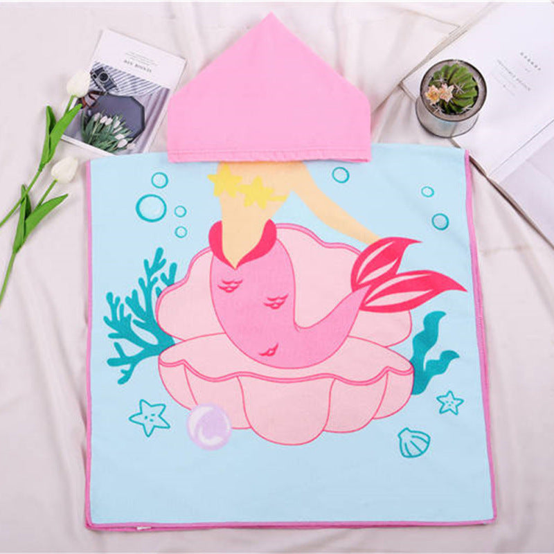 Kid Baby Cartoon Bath Towel Microfiber Hooded Beach Towel Pajamas