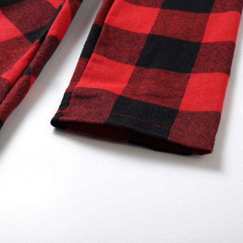 Family Matching Mommy And Me Outfits Long Sleeve Red Plaid Dress