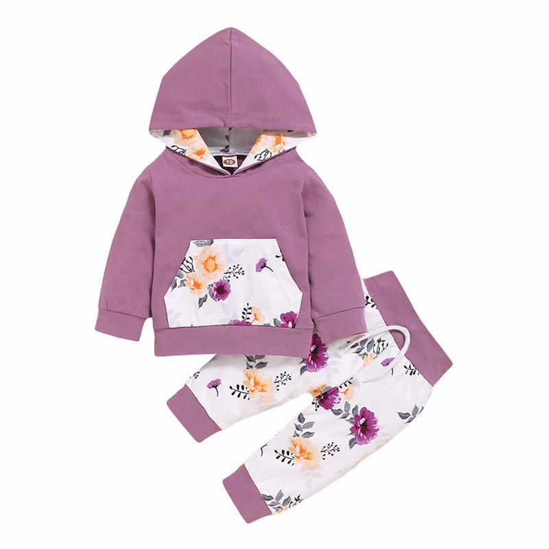 Baby Boys Girls Cartoon Print Long Sleeve Sets 2 Pcs Suits