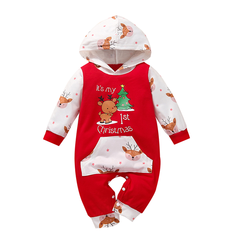 Baby Boy Girl Christmas Tree Letter Printed Romper