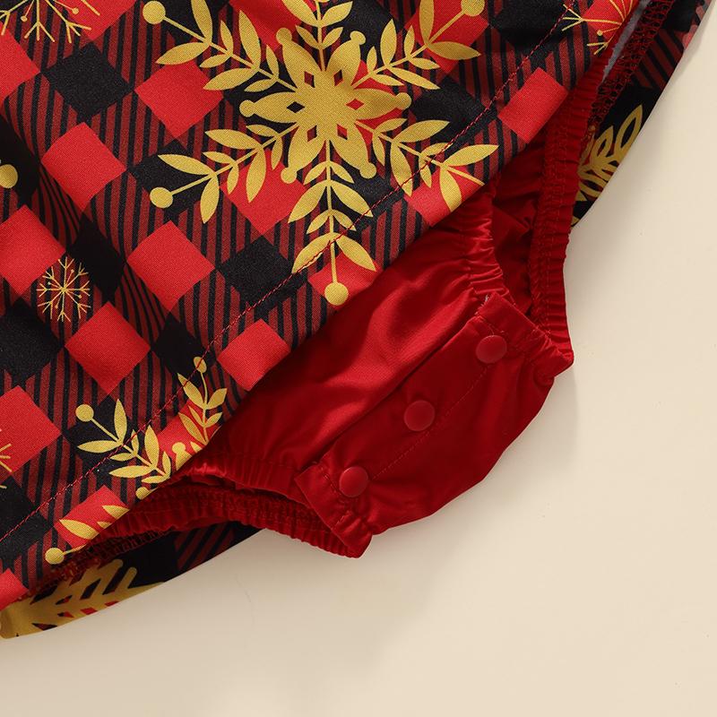 Baby Girl Christmas Lace Sleeveless V-Neck Romper Dress