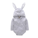 Baby Boys Girls Spring Easter Cartoon Bunny Ears Long Sleeves Crawl Romper