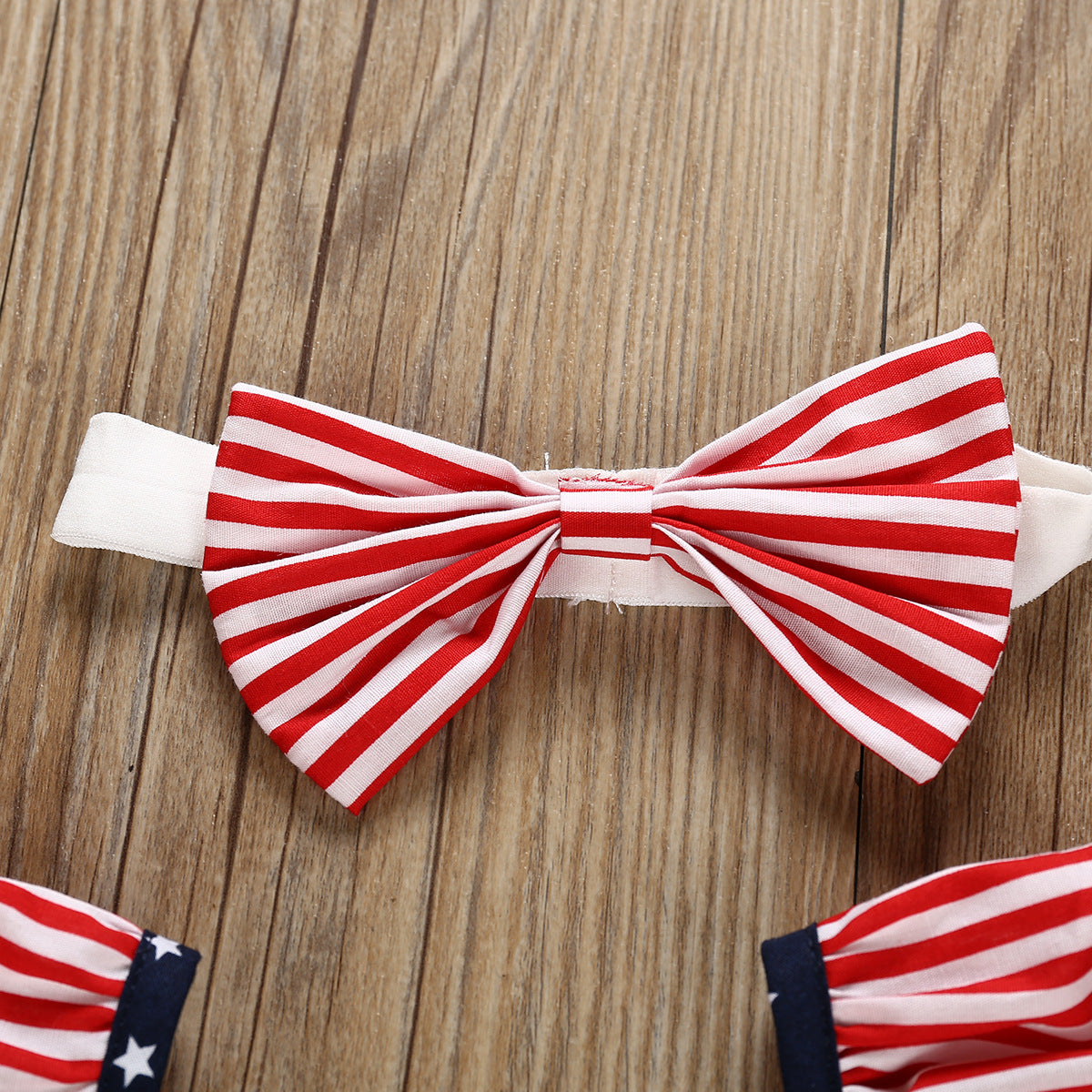 Baby Girl Star Print Strap Halter Independence Day Romper