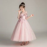 Sequins Flower Girls Floral Host Celebration Party Princess Dresses