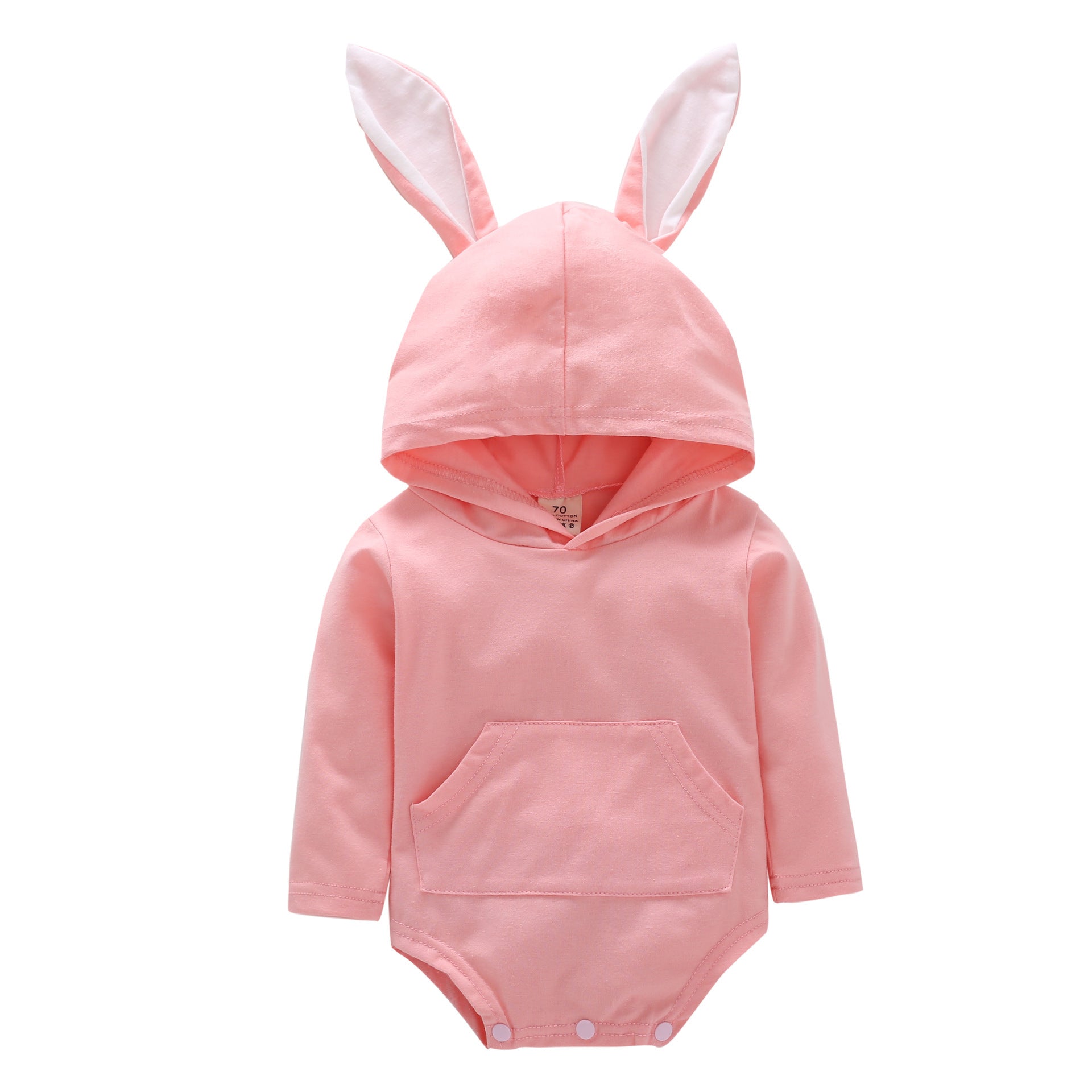 Baby Boys Girls Spring Easter Cartoon Bunny Ears Long Sleeves Crawl Romper