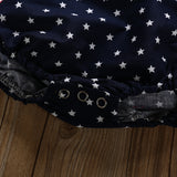 Baby Girl Star Print Strap Halter Independence Day Romper