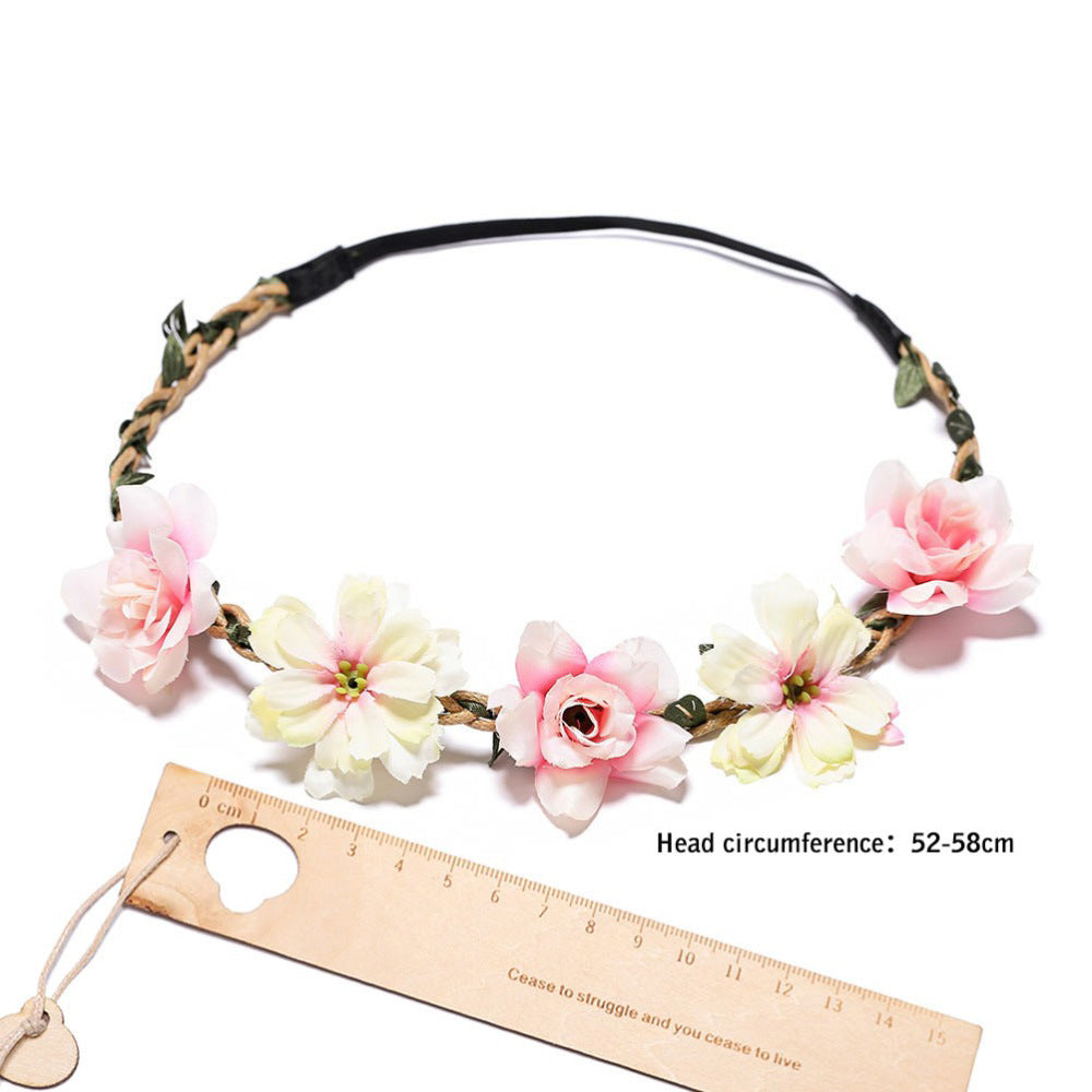 Kid Girl Headband Silk Flower Rose Wedding Photography Travel Headwear