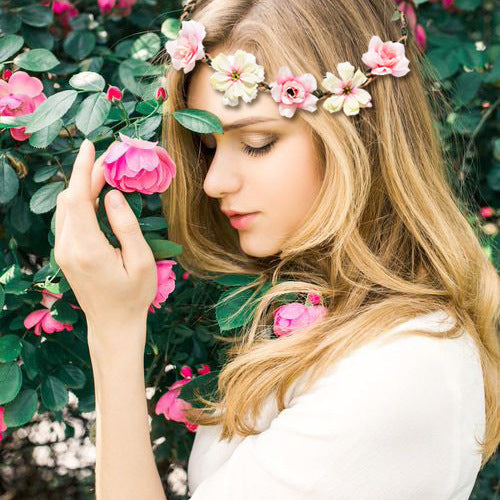Kid Girl Headband Silk Flower Rose Wedding Photography Travel Headwear